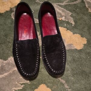 Salvatore Ferragamo Black Suede Loafers